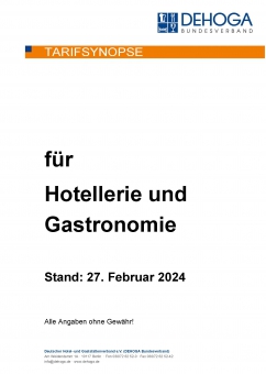 Tarifsynopse 2024 für Hotellerie und Gastronomie PDF